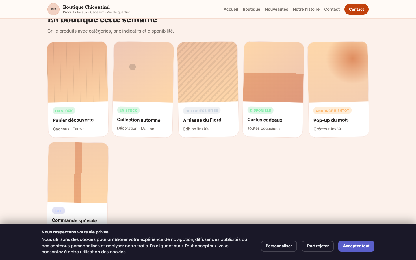 En boutique cette semaine