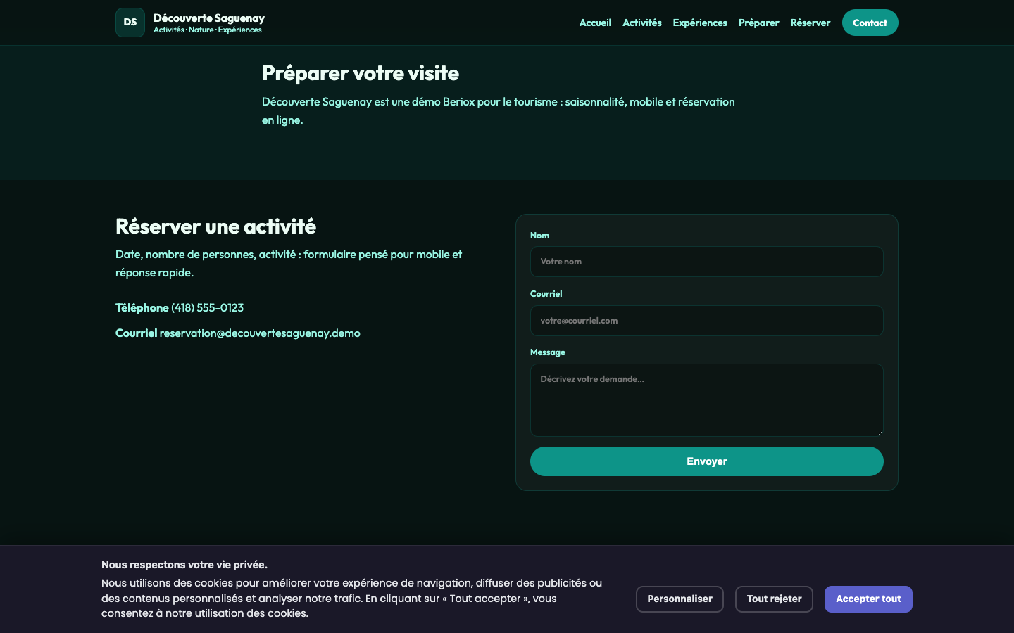 Réserver une activité