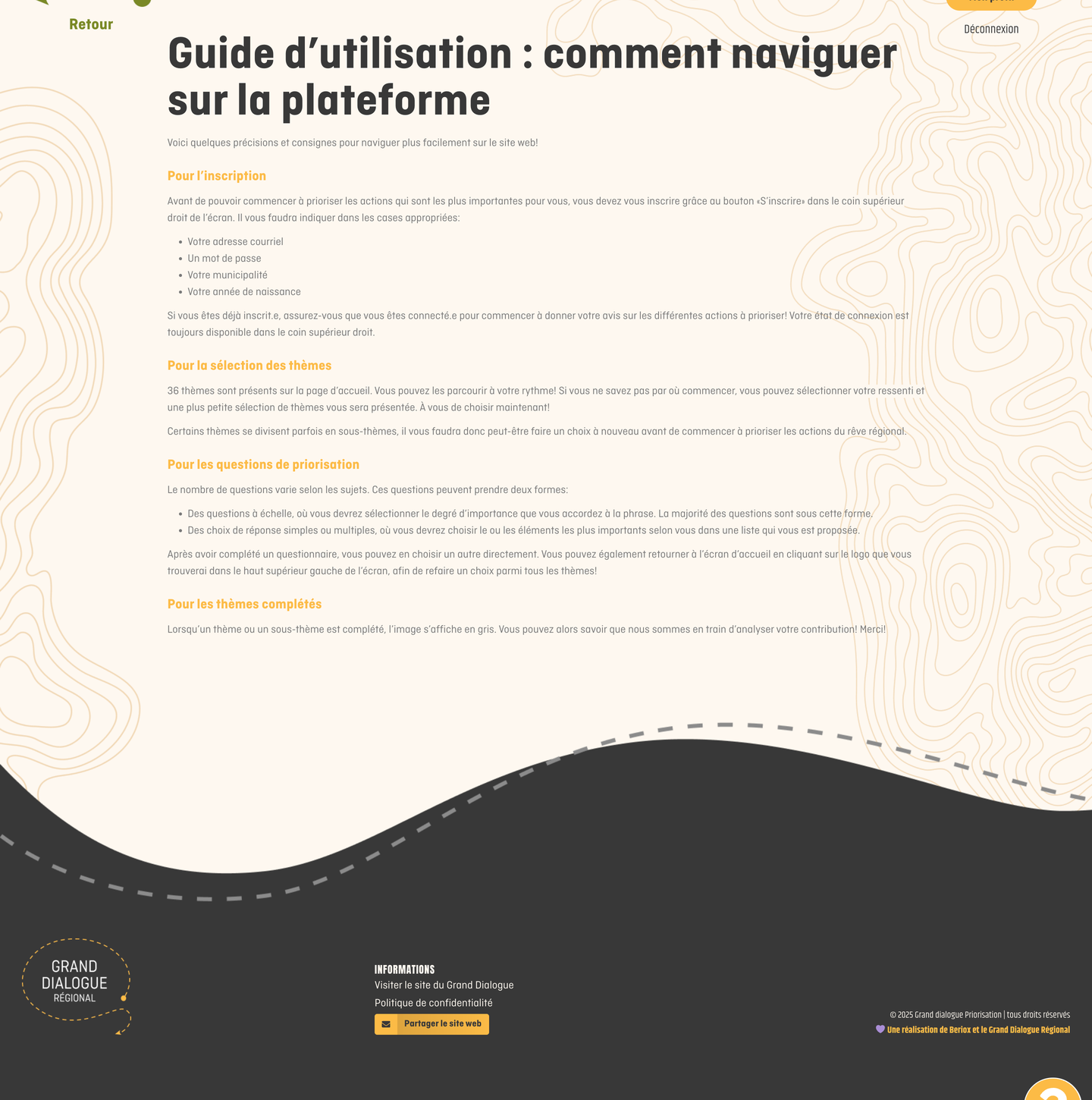 Section informative de la démarche de priorisation